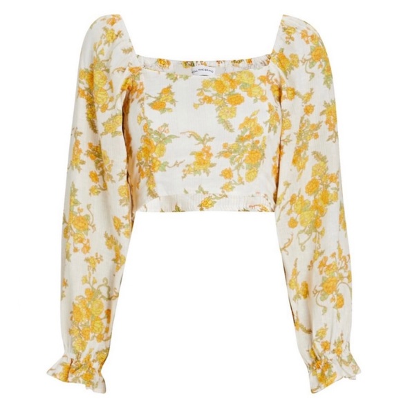 NEW FAITHFULL THE BRAND REVOLVE FLORAL PRINT LINEN CROP TOP - Picture 8 of 10